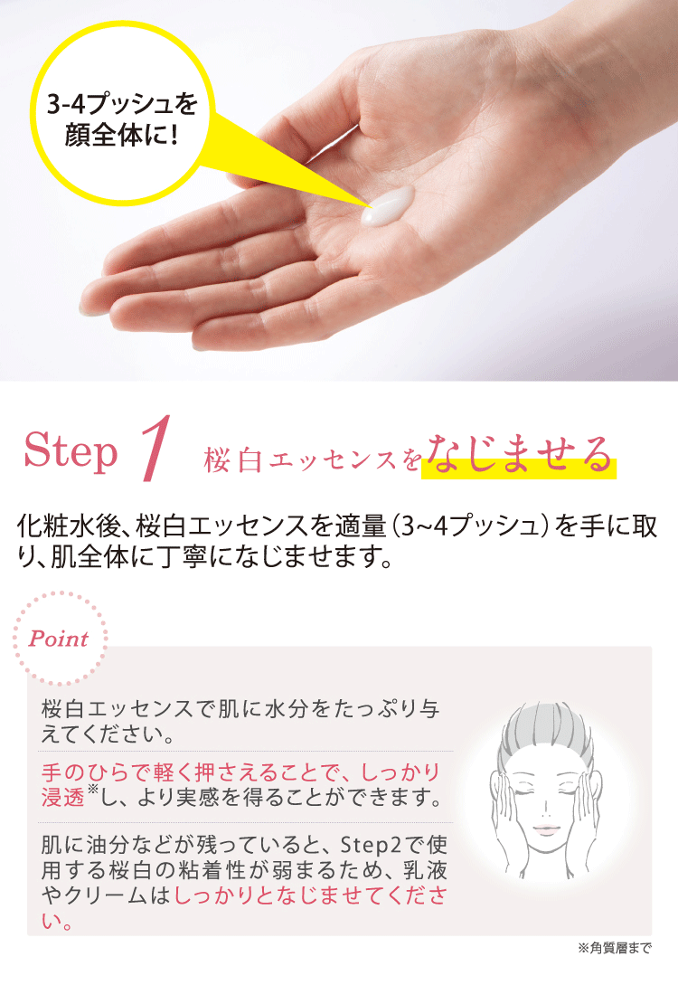 [Step1]桜白エッセンスをなじませる