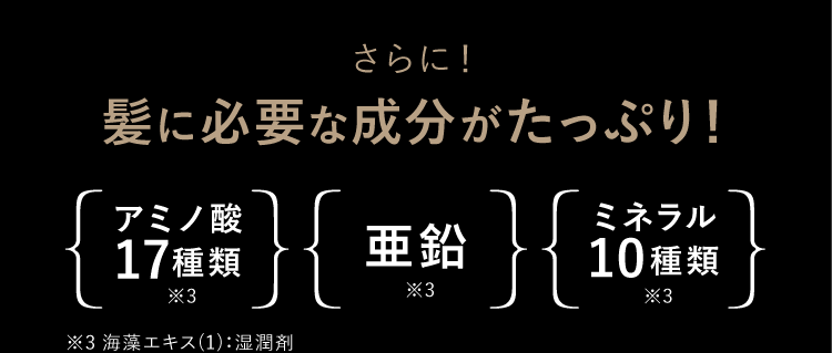 髪に必要な成分がたっぷり！