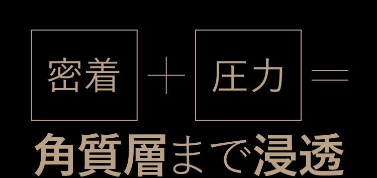 密着＋圧力＝角質層まで浸透